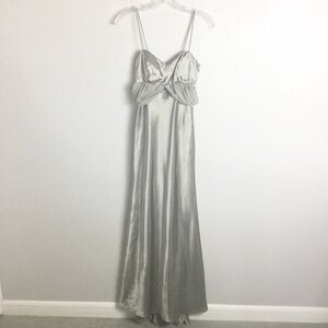 Betsy & Adam By Linda Bernell Tan Light Brown Bridesmaids Dress Long 4P Satin